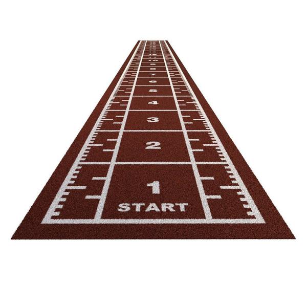 Piste en gazon - 20m x 2m Vert - Curled (poils courts)